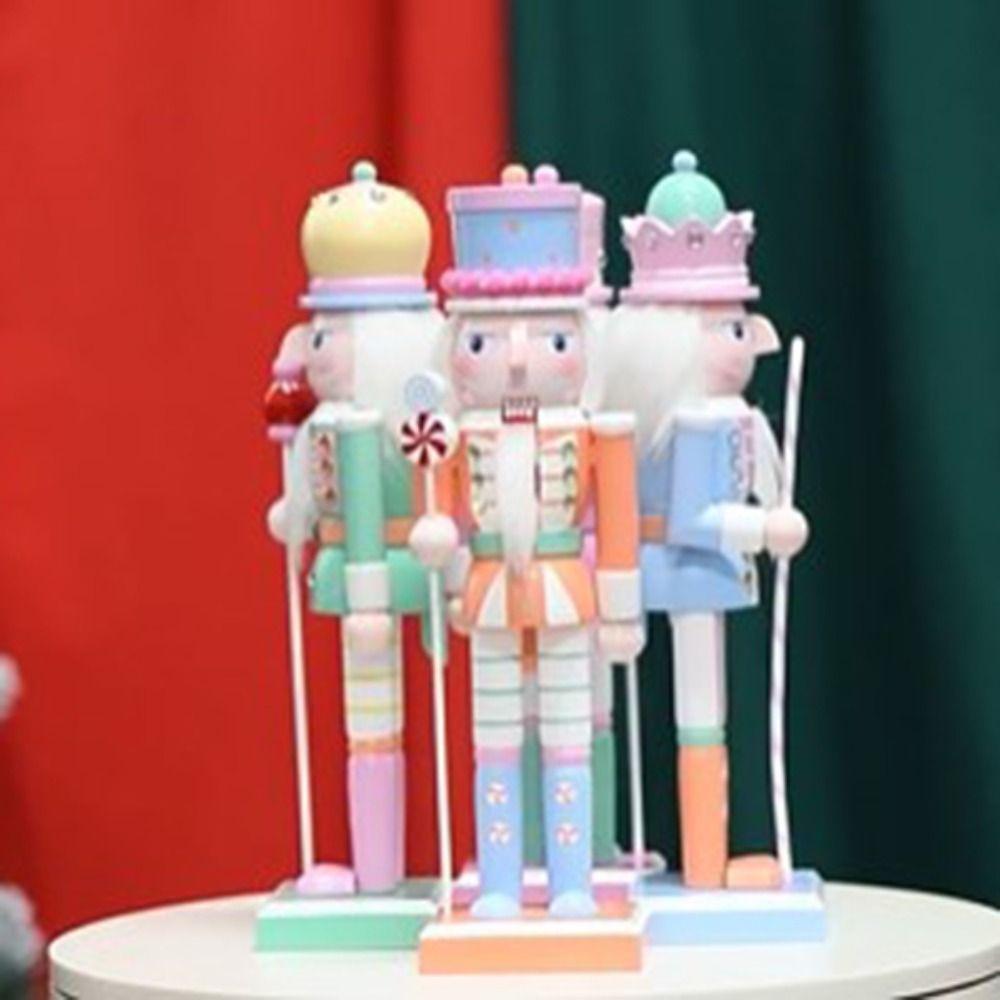 Macaron Color Nutcracker Puppet 10 Inch Nutcracker Statues Doll Nutcrackers Soldier Ornament  Gift