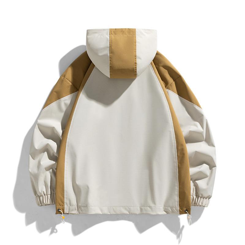 Spring and Autumn Men's Hooded Jacket Sports and Casual Windproof Jacket Middle-aged and Young Men's Outdoor Large Size Jacket