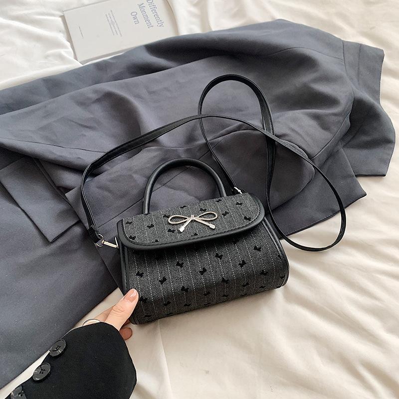 Bow bag women's 2025 summer shoulder messenger bag high-end portable square bag