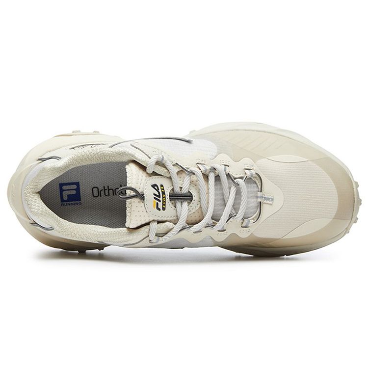 Fila Athletics Lightweight Professional TPU Fabric Synthetic Leather Low-Top Marathon Running Shoes Men Sneaker Oatmeal A12M132209FOM