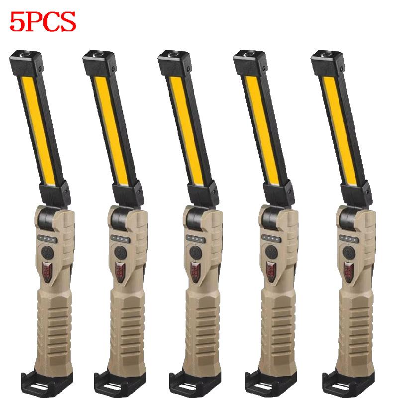 Powerful Fold Flashlight Type-c Rechargeable Lantern Built-in Battery Magnetic LED Work Lights for Camping Garage Emergency Lamp