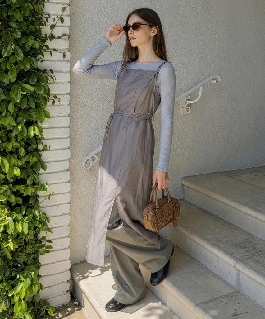 Baitalssain Shoulder String Sleeveless Dress (2C)