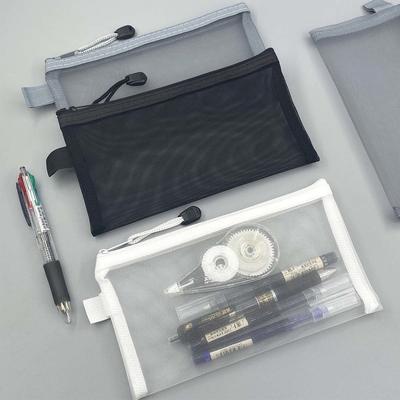 Astuccio Trasparente a Rete di Grande Capacità, Borsa portaoggetti con Cerniera in Nylon, Organizzatore per Cancelleria da Ufficio