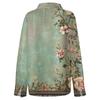 Women's Shirt With Floral Print Buttons, Long Sleeved Casual Regular Shirt Collar Top