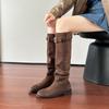 Maillard Pleated Pile Boots Women's Thick Heel Skinny Versatile Fashion Boots But Knee Boots Women's Western Knight Boots