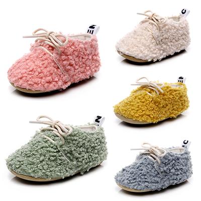 Infant Baby Boy Girl Soft and Warm Shoes Newborn Prewalking Solid Color Sneaker Winter Warm Non-Slip Crib Shoes 0-18 Months