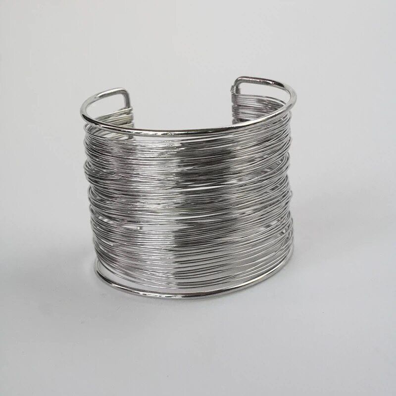 Fashion Multi-Layer Iron Wire Open-Ended Bracelet Women s Niche Style Exaggerated Design Bracelet Stylish Sexy Cold Wind Armband Silver Arm Ring