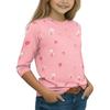 Kid's Round Neck Cute Flower Day Print Lightweight Spring/Summer Top