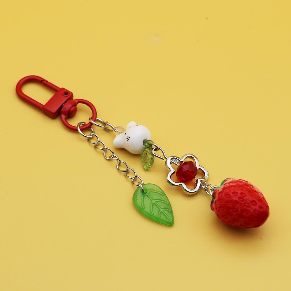 

Cute Strawberry Rabbit Phone Charm Kawaii Animal Fruit Pendant For iPhone Case Lanyard Other