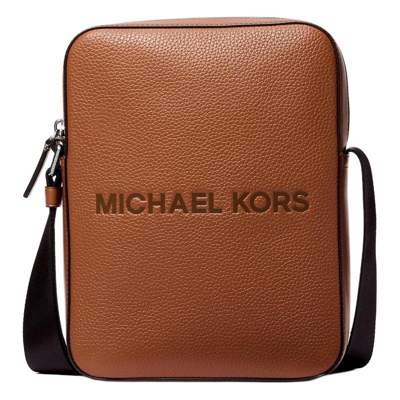 MICHAEL KORS COOPER Brand Logo Classic Leather Crossbody Bag Men s Brown коричневый