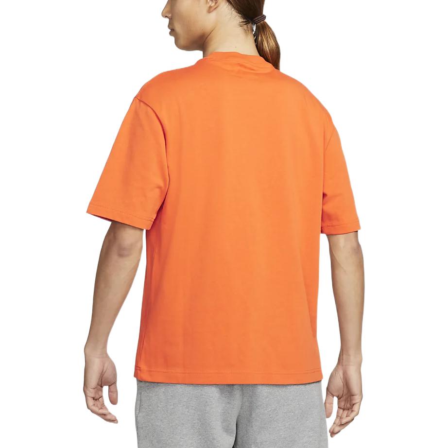 Air Jordan Solid Color Letter Logo Crew Neck Short Sleeve T-Shirt Men Tops Orange DO6100-847