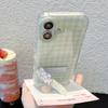 Ins Style Cute Cartoon IMD Stand Phone Case For iPhone 16 15 14 13 Pro Max Protective Back Cover