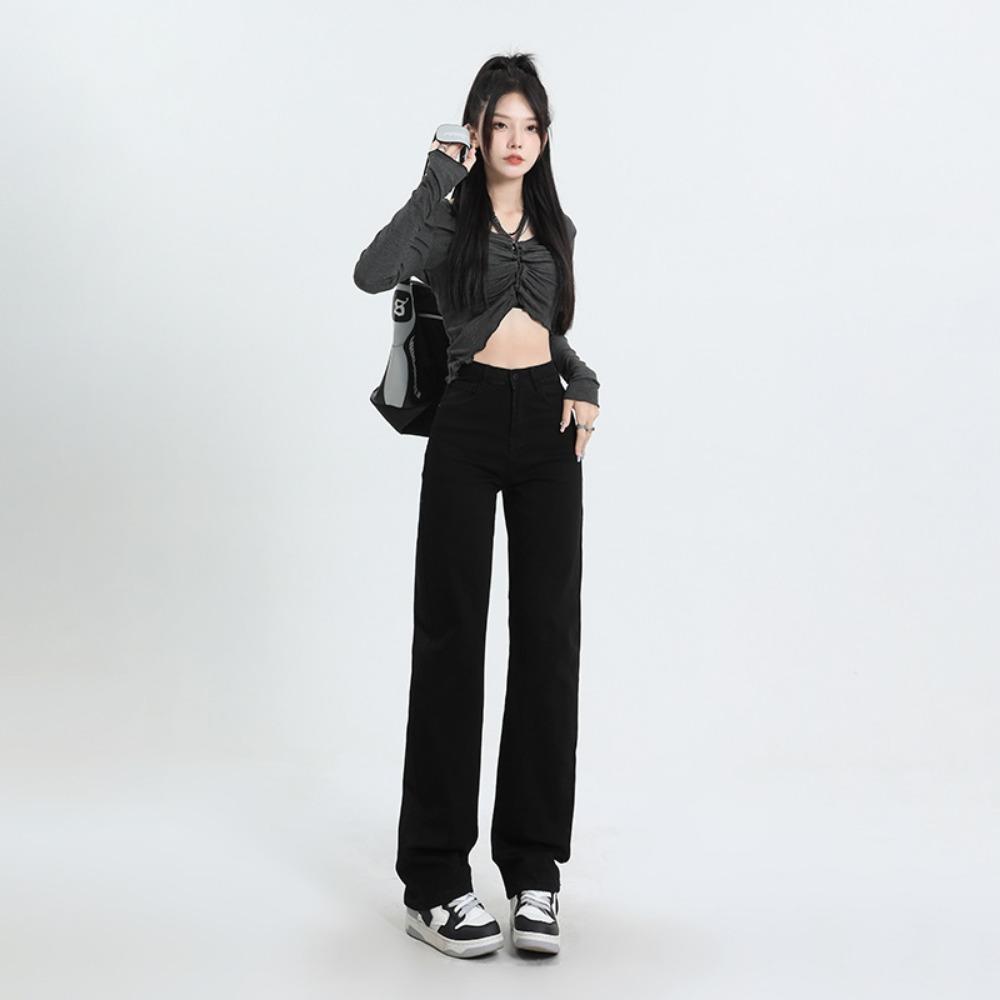 Ins Style Jeans Women's High Waist Loose Straight Drape, Thin and Tall 2025 Autumn and Winter New Versatile Jeans