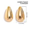 Design Sense Metal Smooth Water Drop Doudou Earrings Female Geometric Love Folded Earrings Earrings