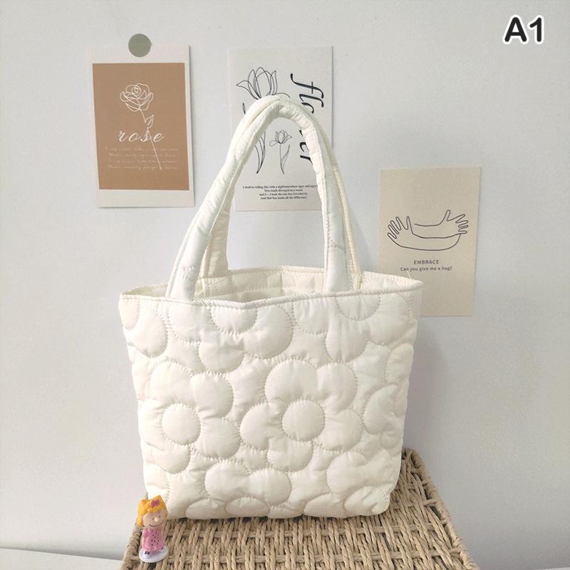 Korean Style Quilted Portable Snack Storage Bag Ins Style Bento Bag Lunch Box Handbag Trolley Hanging Bag  Women Handbag