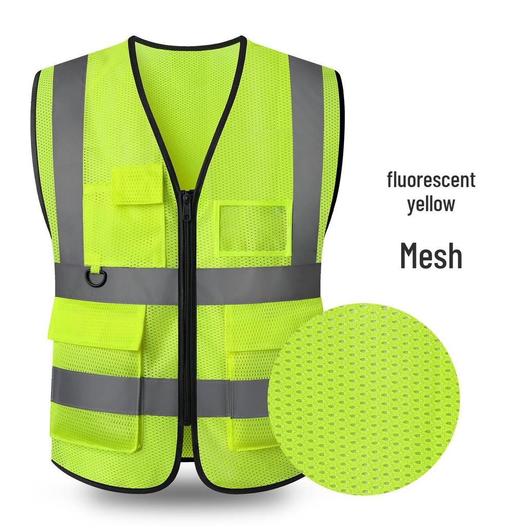 LIKA Reflective Multi-Pocket Safety Vest for Traffic, Construction, Sanitation, and Gardening
