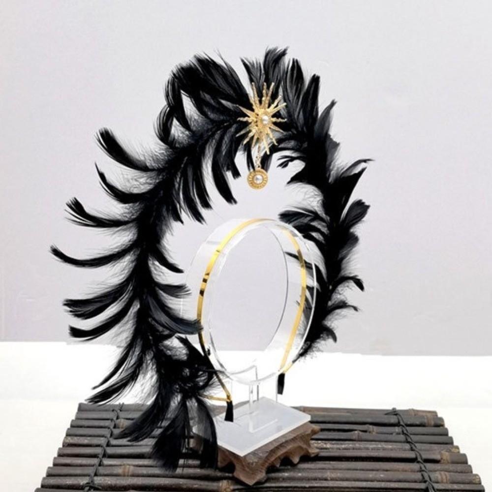 Dress Up Props Feather Halo Crown Headband Double Layer Wing Hair Hoop  Christmas Party