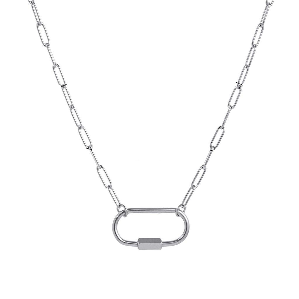 Stainless Steel Basic Live Chain Pendant Necklace Furnace Vacuum Electroplating Versatile Ladies Necklace