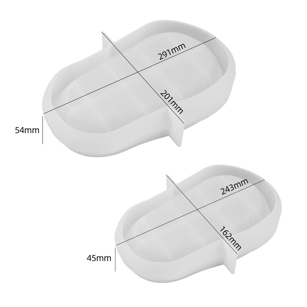 DIY Unregelmäßige Ovale Tablett-Platte Silikonform Schmuckaufbewahrungsständer Obstschale Harzform Heimdeko Blumentopf-Basis