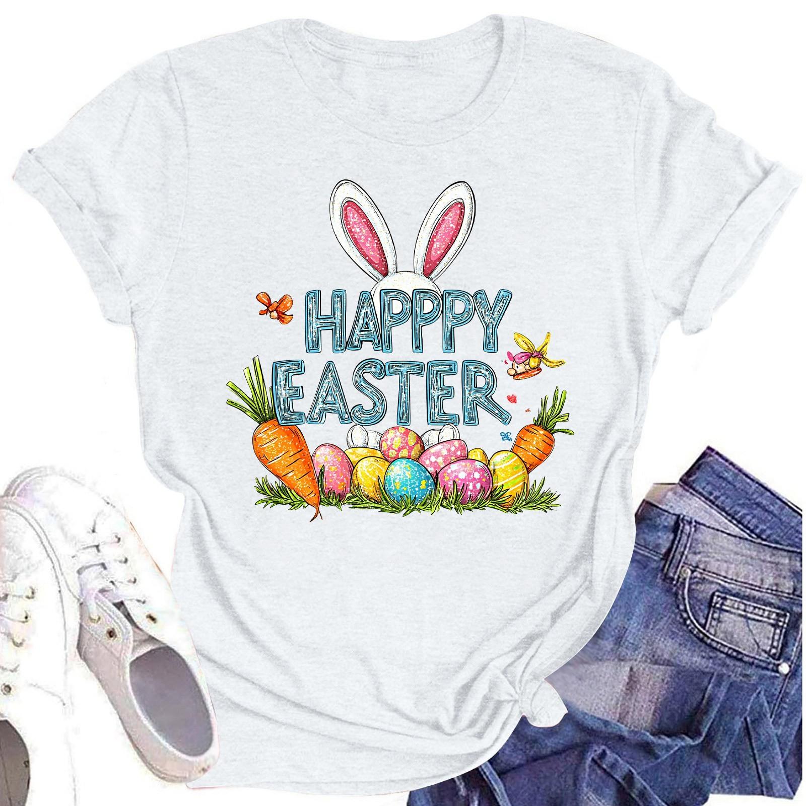 

Жіноча повсякденна повсякденна футболка з круглим вирізом і короткими рукавами з принтом XL білий