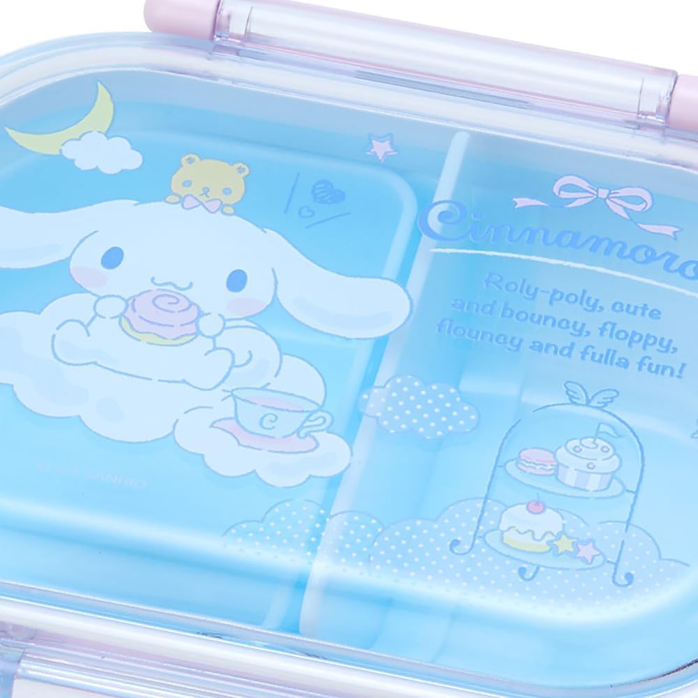 Sanrio Bento Dishwasher and Microwave Made In Sanrio Cinnamoroll Cinnamon Set Box, 1-Tier, Safe, Japan, 360ml, Antibacterial, (Bento Box, Balan)