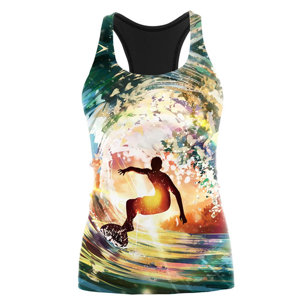 Summer Beach Vest Printed Halloween Ladies Sports Yoga Vest