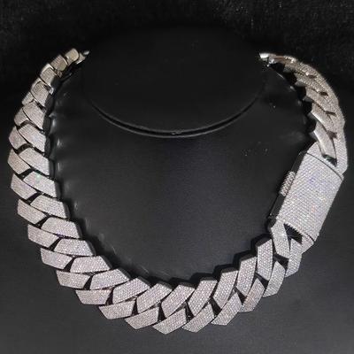 Thick Heavy 15mm Two Rows Prong Setting Cuban Link Chain Iced Out Hip Hop White/18k Gold Plated Necklace Jewelry Women Men Gifts