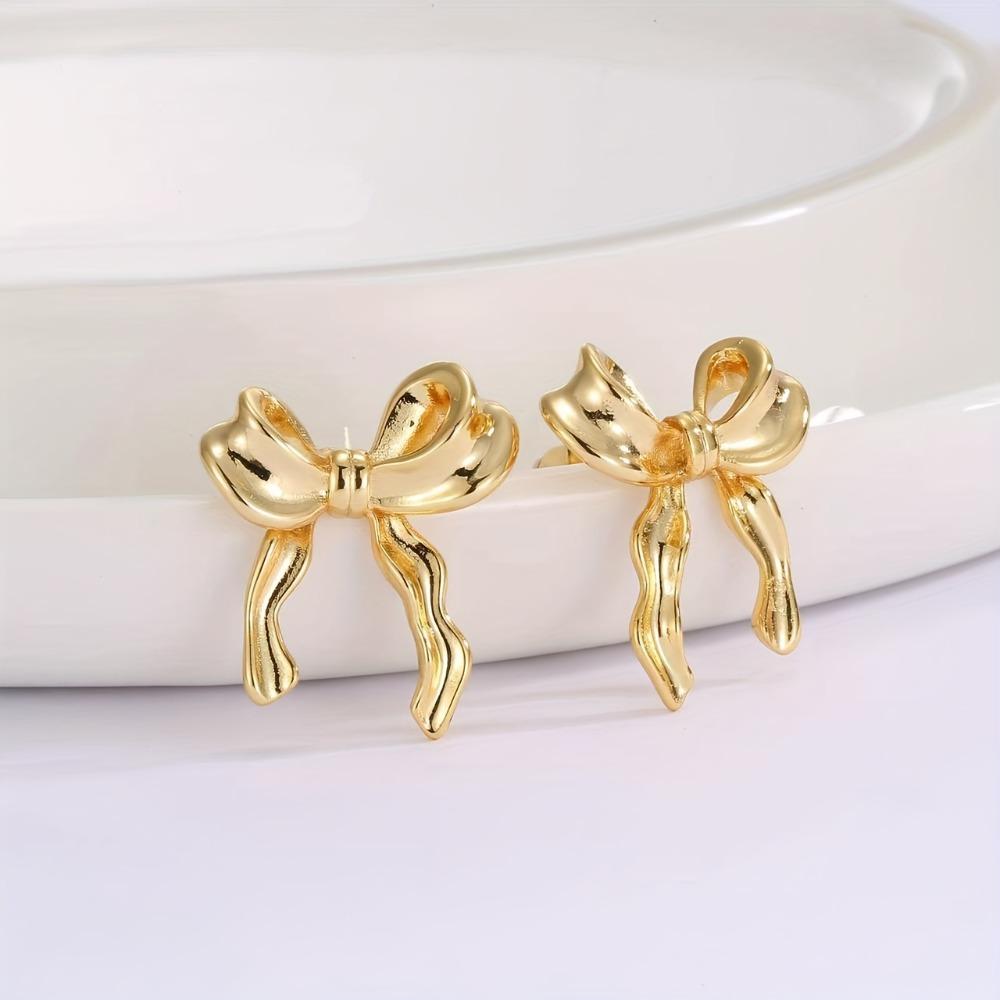 Elegant Boho Style Bowknot Stud Earrings, Fashion Versatile Earrings for Women Daily & Party Wear