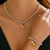 Elegant Starfish Pearls Necklace Bracelet Adjustable Beach Party Jewelry Stainless Steel Fashion Accessories for Women