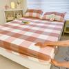 Fitted Sheet Single Piece Washed Cotton Non-Slip Brushed Mattress Cover Mattress Protector for Student Dormitory