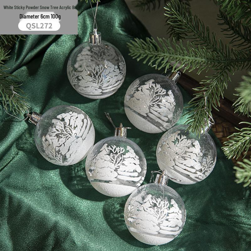 Blue Painted 6cm Transparent Acrylic Christmas Ornament Ball