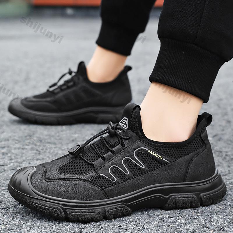 Fashion Men Shoes 2025 Summer New Fashion Breathable Mesh Non Slip Casual Sport Shoes Comfort Height Increase Elastic Band Running Shoes