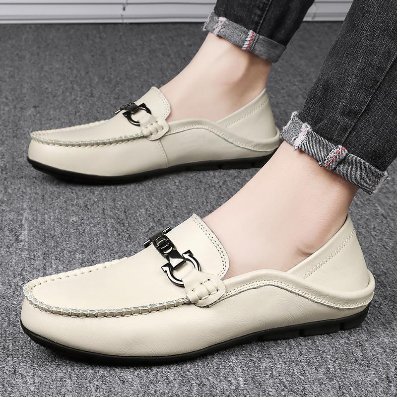 39-46 Fashion Men's Casual Slip On Leather Shoes Loafers Moccasins Flat Driving Shoes