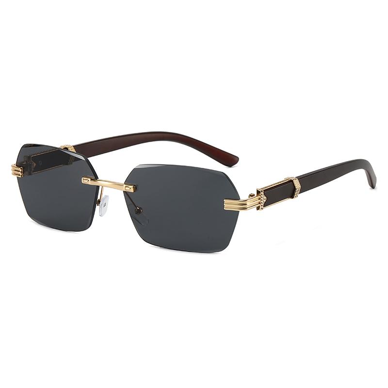 Manufacturer UV400 Female Sunglasses for Women Frameless Sun Glasses in Various Colors Transparent Blue Gray Tea