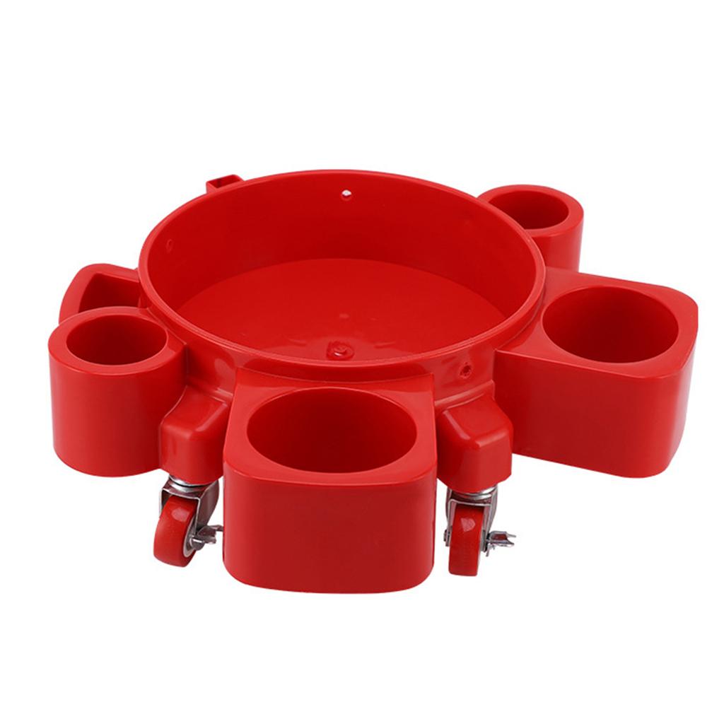Rolling Bucket Dolly with 5 Wheels and 2 Locking Casters Heavy Duty Detailing Bucket Compatible with 3.5 To 5 Gallon Buckets