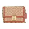 COACH Hutton Cow Leather Envelope Bag, Shoulder Bag Women's Brown Yellow CJ390-B4NQ4