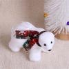 Plush White Bear with Scarf Ornaments Christmas Doll Pendant for Christmas Tree Home Decorations Cartoon Pendants Gift