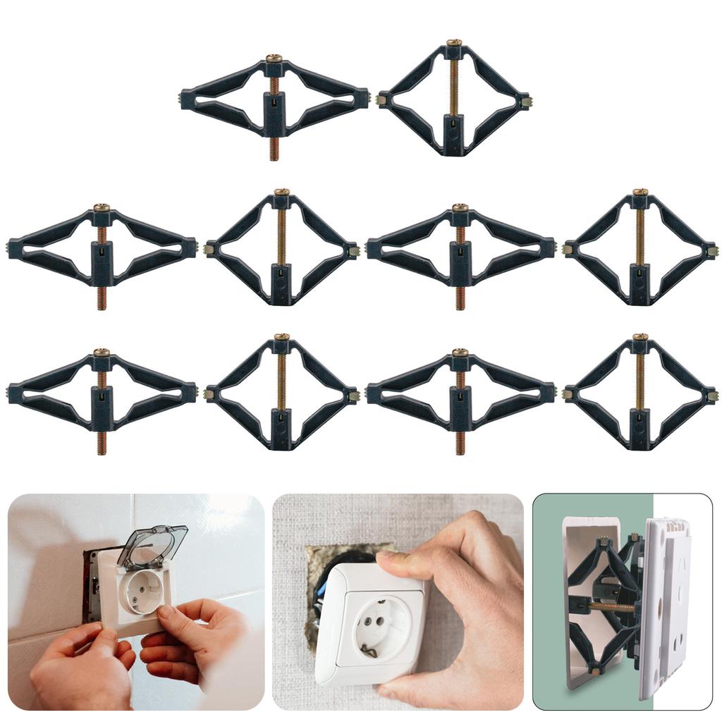 Pack of 10 Wall Outlet Repair Tool Electrical Box Repair Gadgets Quick Fix Socket Repair Set for 86 Type Socket Fixing