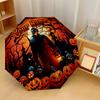 Custom Text Automatic 8 Bone Umbrella, Portable Sun Rain Protection UmbrellaHalloween Michael Myers