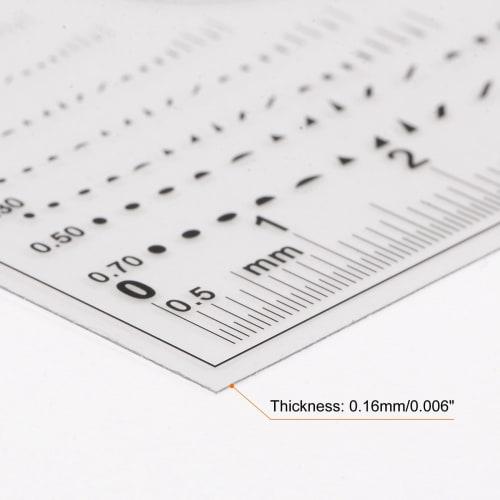 uxcell High-Precision SEC Size Estimation Chart, 8cm 0.2mm Coverage Transparency Defect Detection Film Ruler for Measuring Diameter Area and Line Widt