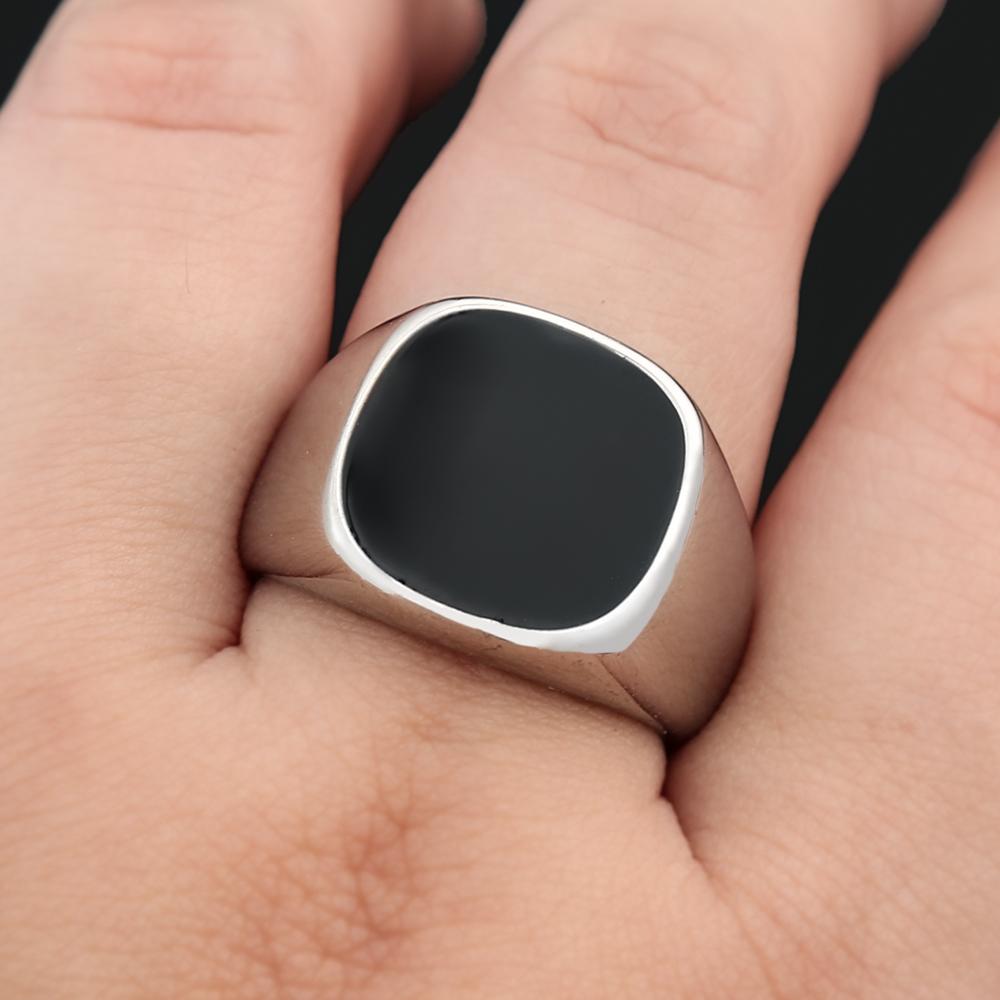 Punk Romantic Vinyl Ring For Men Women Couple Wedding Jewelry Stainless Steel Smooth Rings Hip Hop Party Fashion Jewelry Gifts