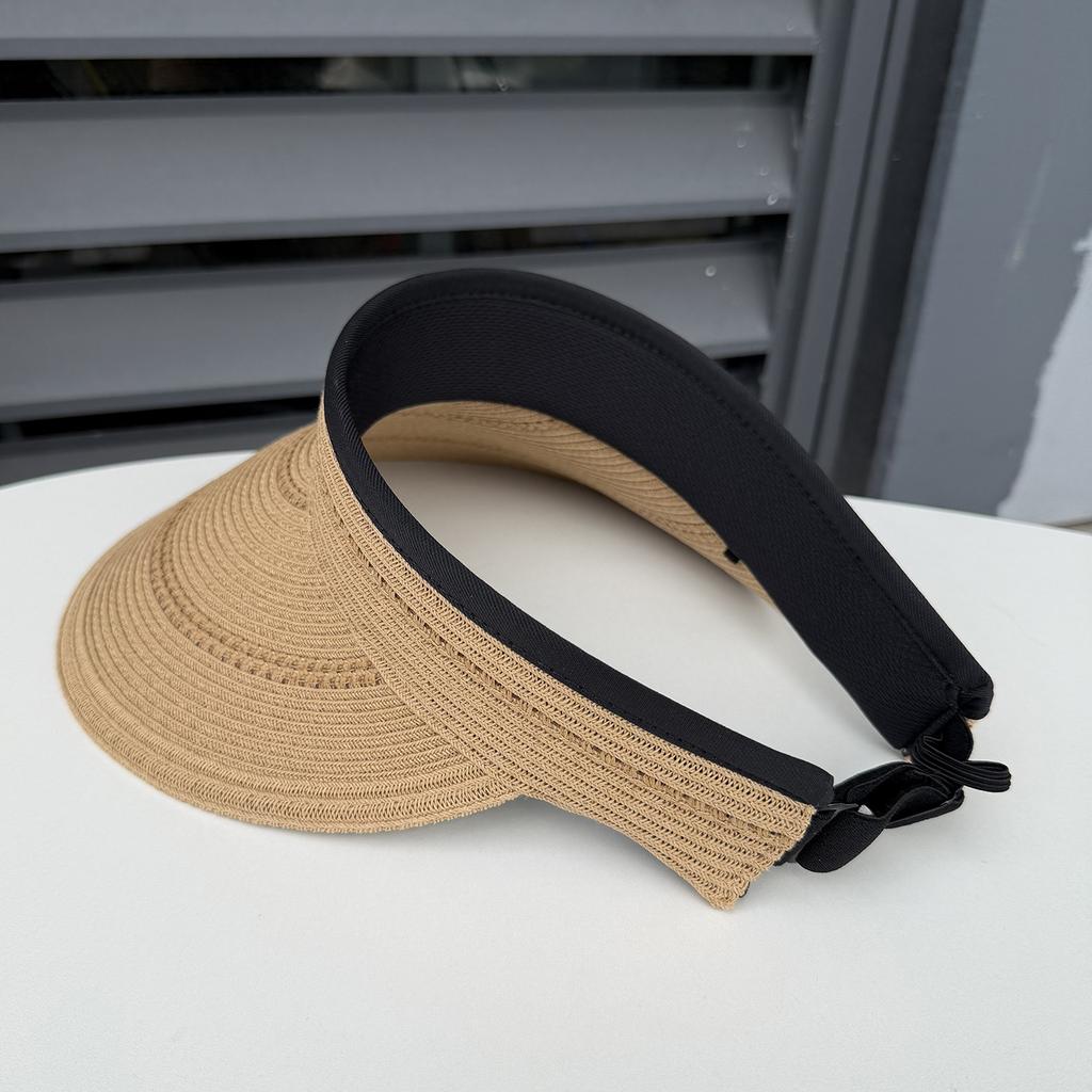 Summer high-quality seaside vacation beach empty top hat sunscreen straw hat women's breathable casual sunshade straw hat
