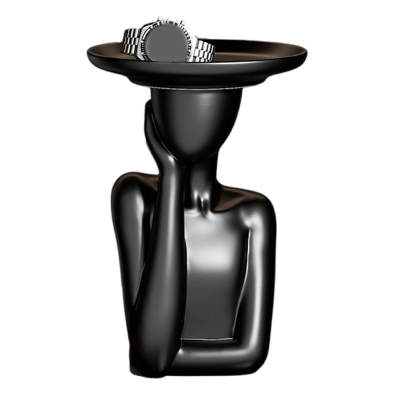Compacts Entryway Storage Solution Decorative Resin Lady Figurine Jewelry Tray Organizing Key Coin Small Essential