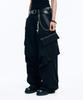 EASY NO EASY Peach Cotton Cargo Pants - Black