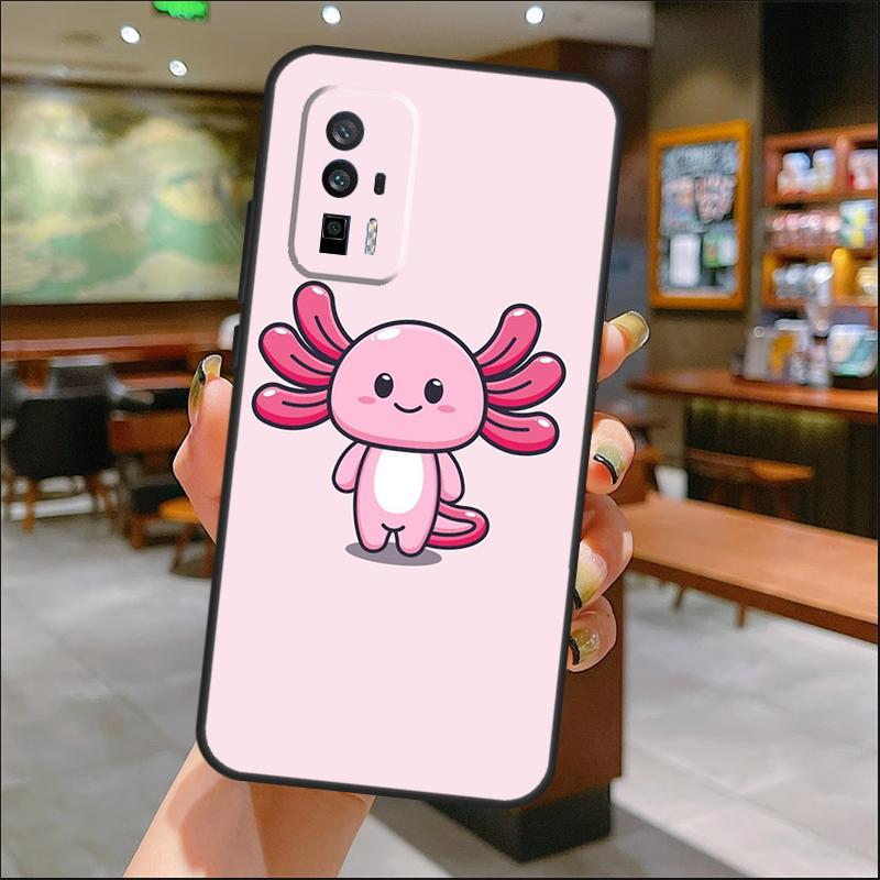 Cute Animal Axolotl Case For Xiaomi 14T Pro 13T 11T 12T 13 14 15 Ultra POCO X7 Pro X3 X5 X6 M6 F5 F6 Pro Cover