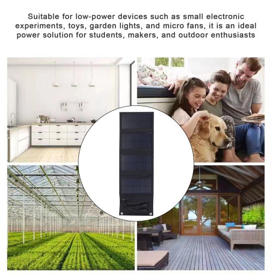Składana ładowarka solarna 7W Wysoka moc wyjściowa Ochrona przed przeładowaniem/zwarciem Przenośny panel zasilania awaryjnego do telefonów wentylatorów