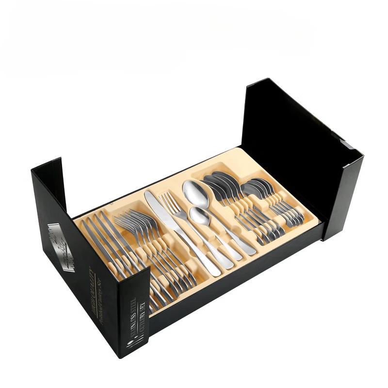 Bamboo Handle Silver Cutlery Set