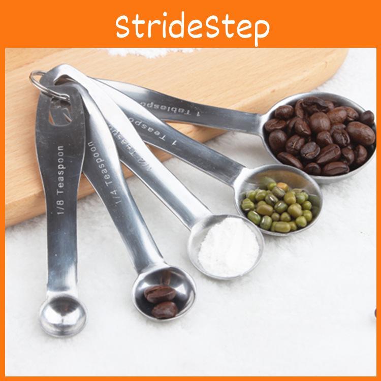 Steel Stainless Sleek Measuring Spoon Set Of Five Ideal For Coffee Baking And Gifts Holiday