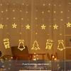LED Curtain Icicle Christmas Lights - Creative Elk & Bells String Lights for Holiday Decor