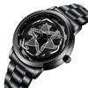 Men Watch Black Stainless Steel Red Compass Rotating Clock Quartz Movement Original Waterproof Casual Sports Watches